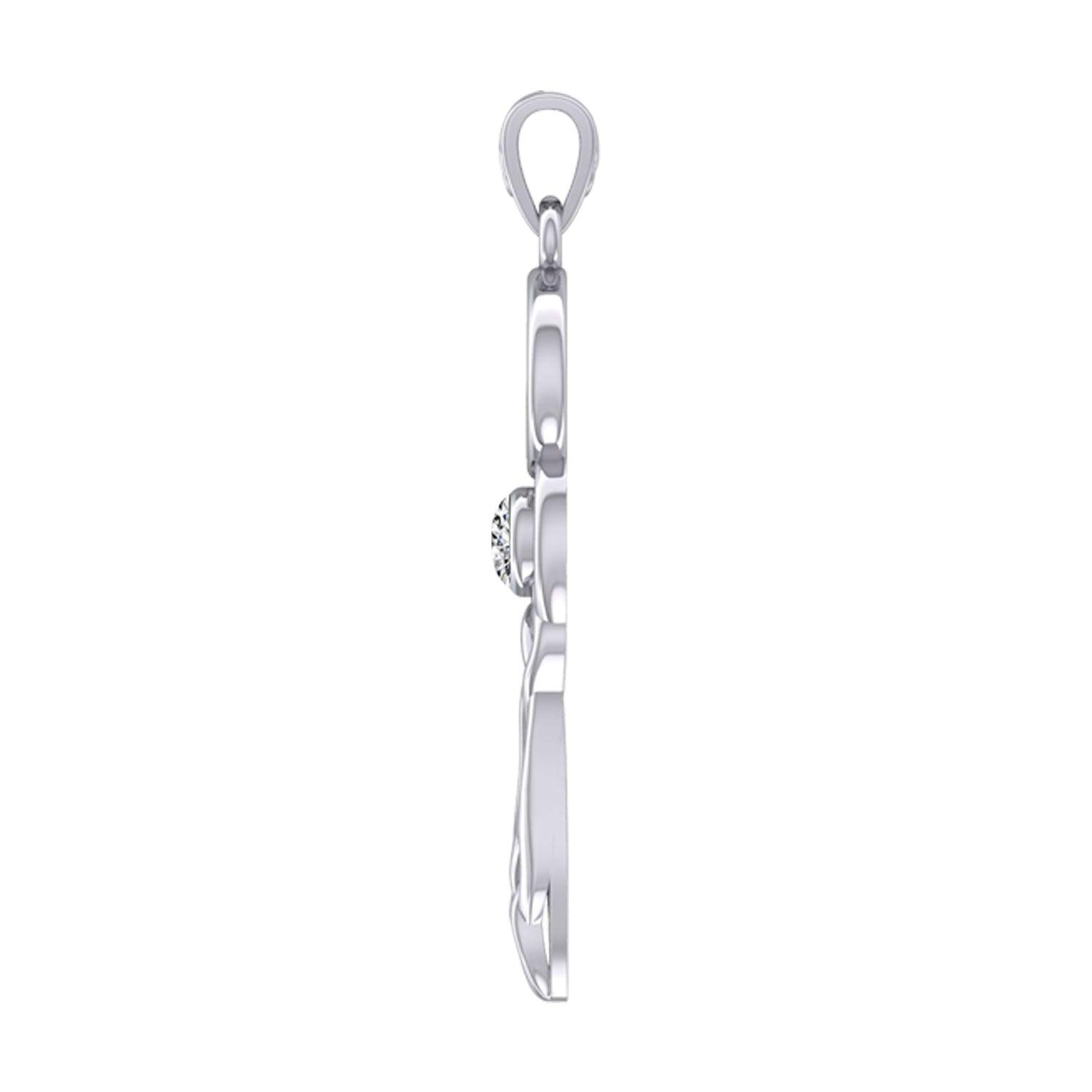 Celtic Goddess Aries Astrology Zodiac Sign Silver and Gold Accents Pendant with White Stone MPD5935 - Jewelry