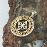 Celtic Knotwork Sterling Silver with 14K Gold accent Pendant MPD728 - Jewelry