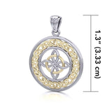 Celtic Knotwork Sterling Silver with 14K Gold accent Pendant MPD728 - Jewelry