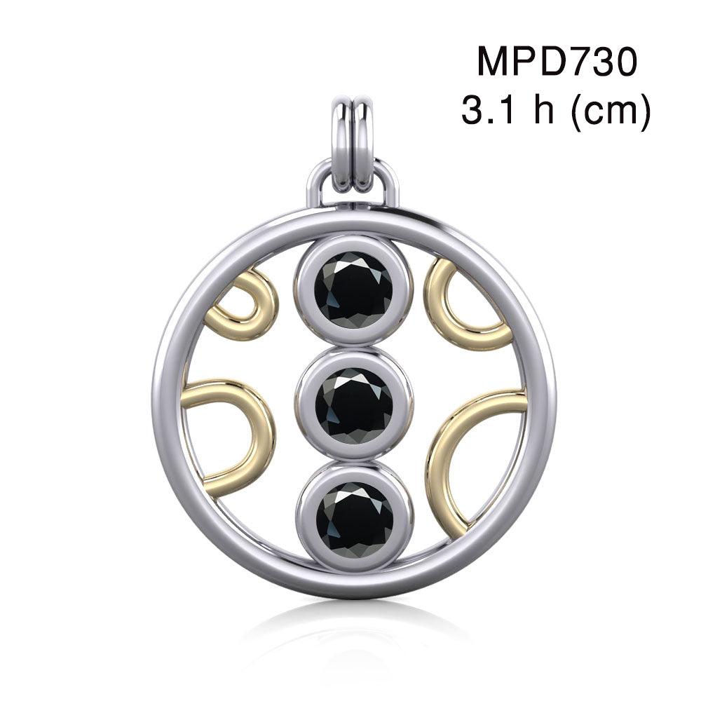 Blaque Circles Silver and Gold Pendant MPD730 - Jewelry