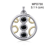 Blaque Circles Silver and Gold Pendant MPD730 - Jewelry