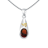Capricorn Zodiac Symbol Silver and Gold Pendant MPD818 - Jewelry