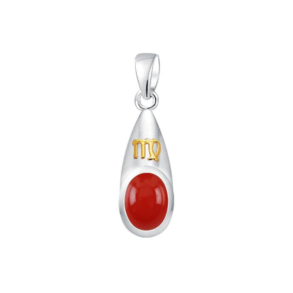 Virgo Zodiac Symbol Silver and Gold Pendant MPD819