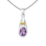 Pisces Zodiac Symbol Silver and Gold Pendant MPD825 - Jewelry