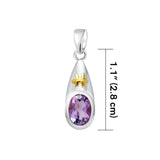 Pisces Zodiac Symbol Silver and Gold Pendant MPD825 - Jewelry