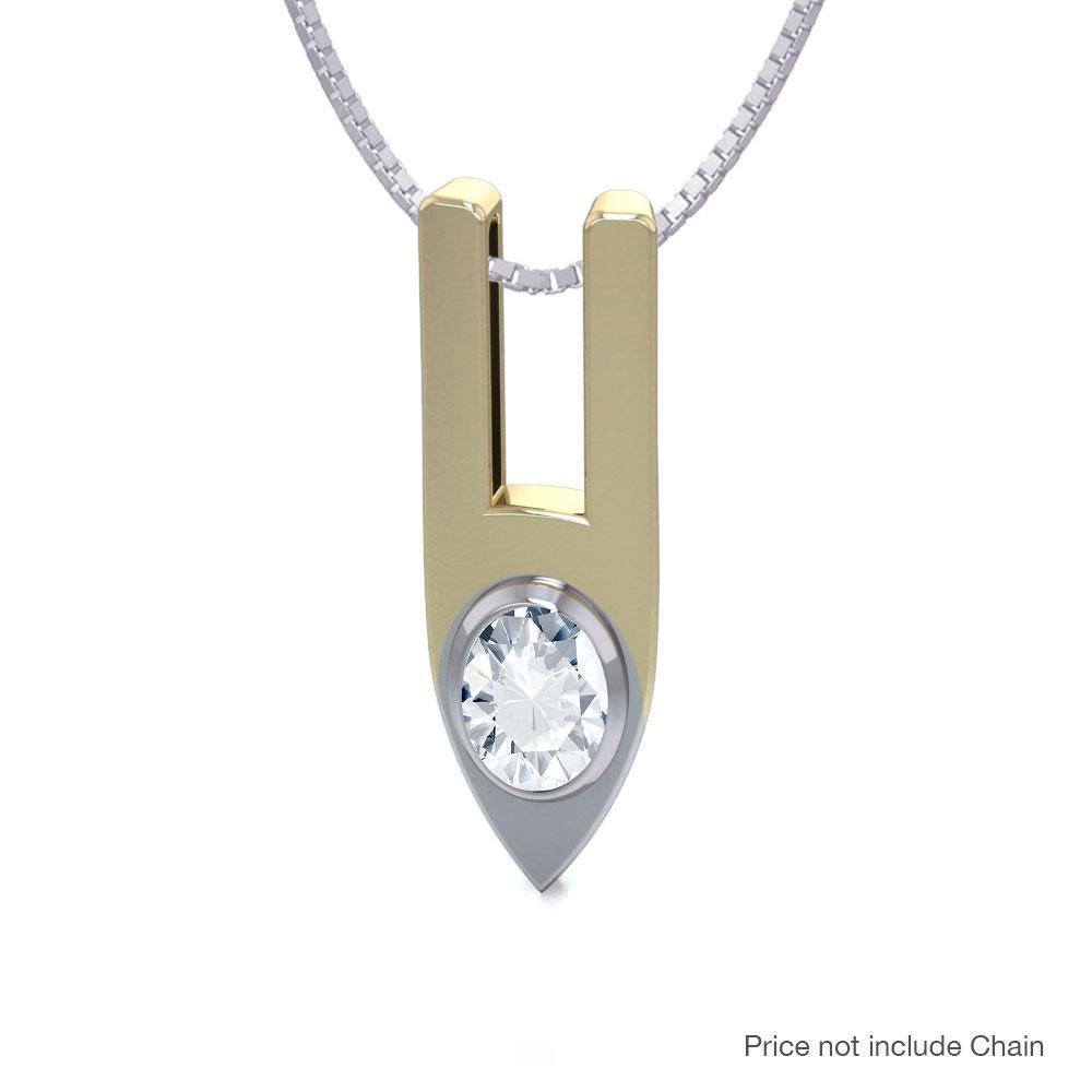 Modern Blaque Silver and Gold Pendant MPD840 - Jewelry