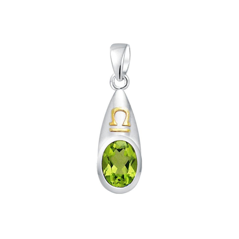 Libra Zodiac Sign Silver and Gold Pendant MPD851 - Jewelry