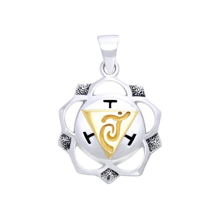 Manipura Solar Plexus Silver and Gold Chakra Pendant MPD897 - Jewelry