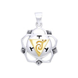Manipura Solar Plexus Silver and Gold Chakra Pendant MPD897 - Jewelry