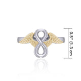 Angel Wings with Infinity Silver and Gold Accent Ring MRI1711 - Jewelry