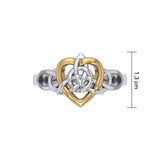 Celtic Heart And Triquetra Sterling Silver with 14K Gold Accent Ring MRI2389 - Jewelry