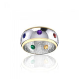 Silver and Gold Chakra Ring MRI488 - Jewelry