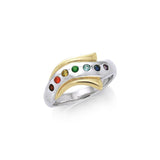Silver and Gold Chakra Ring MRI489 - Jewelry