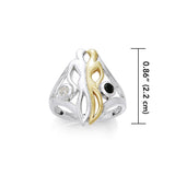Venus and Mars with Gems Silver and Gold Ring MRI555 - Jewelry