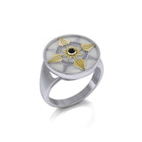 Be a Star Silver and Gold Ring with Gemstone MRI625