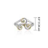 Celtic Triskele Silver and Gold Ring MRI660 - Jewelry