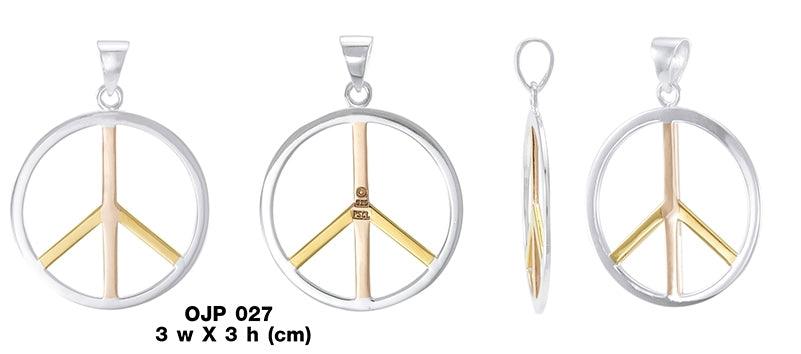 Peace Symbol Three Tone Pendant OJP027 - Jewelry