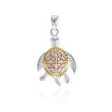 Celtic Trinity Knot Sea Turtle Three Tone Pendant OPD082 - Jewelry