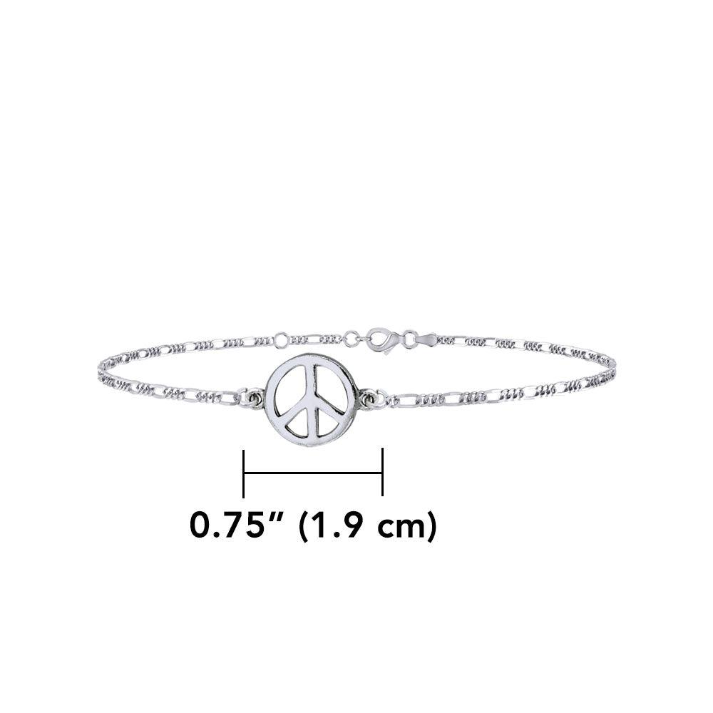 Peace Silver Anklet TAL035 - Jewelry