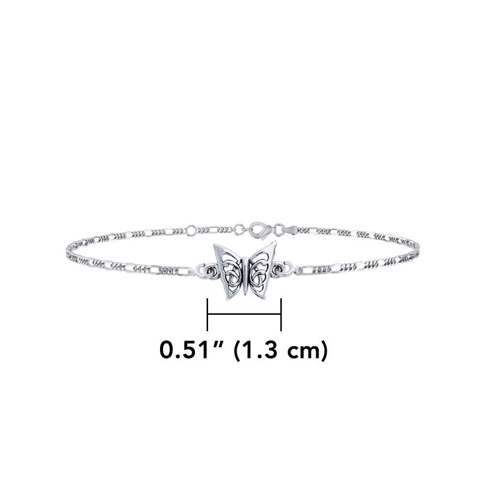 Butterfly Sterling Silver Anklet TAL037 - Jewelry