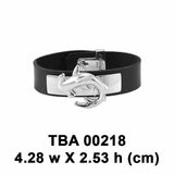 A new world with the sea friends Silver Hammerhead Shark Leather Bracelet TBA218 - Jewelry
