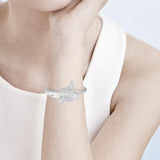 A gift of solitude Sterling Silver Humpback Whale Silver Cuff Bracelet TBA273 - Jewelry