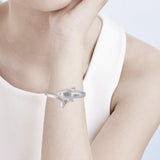 Dolphins Sterling Silver Cuff Bracelet with Locking System TBA274 - Jewelry