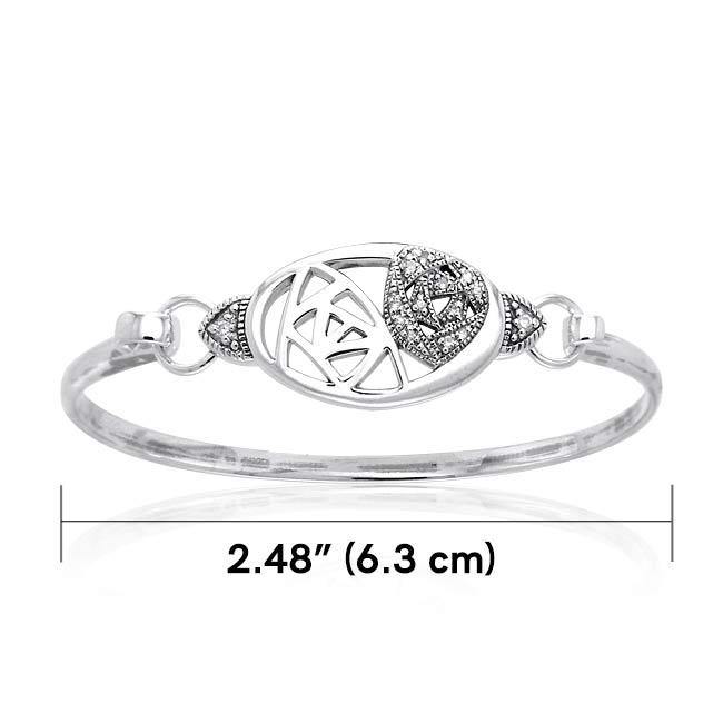 Abstract Elegance Silver Spring lock Bracelet with Gems TBA132 - Jewelry