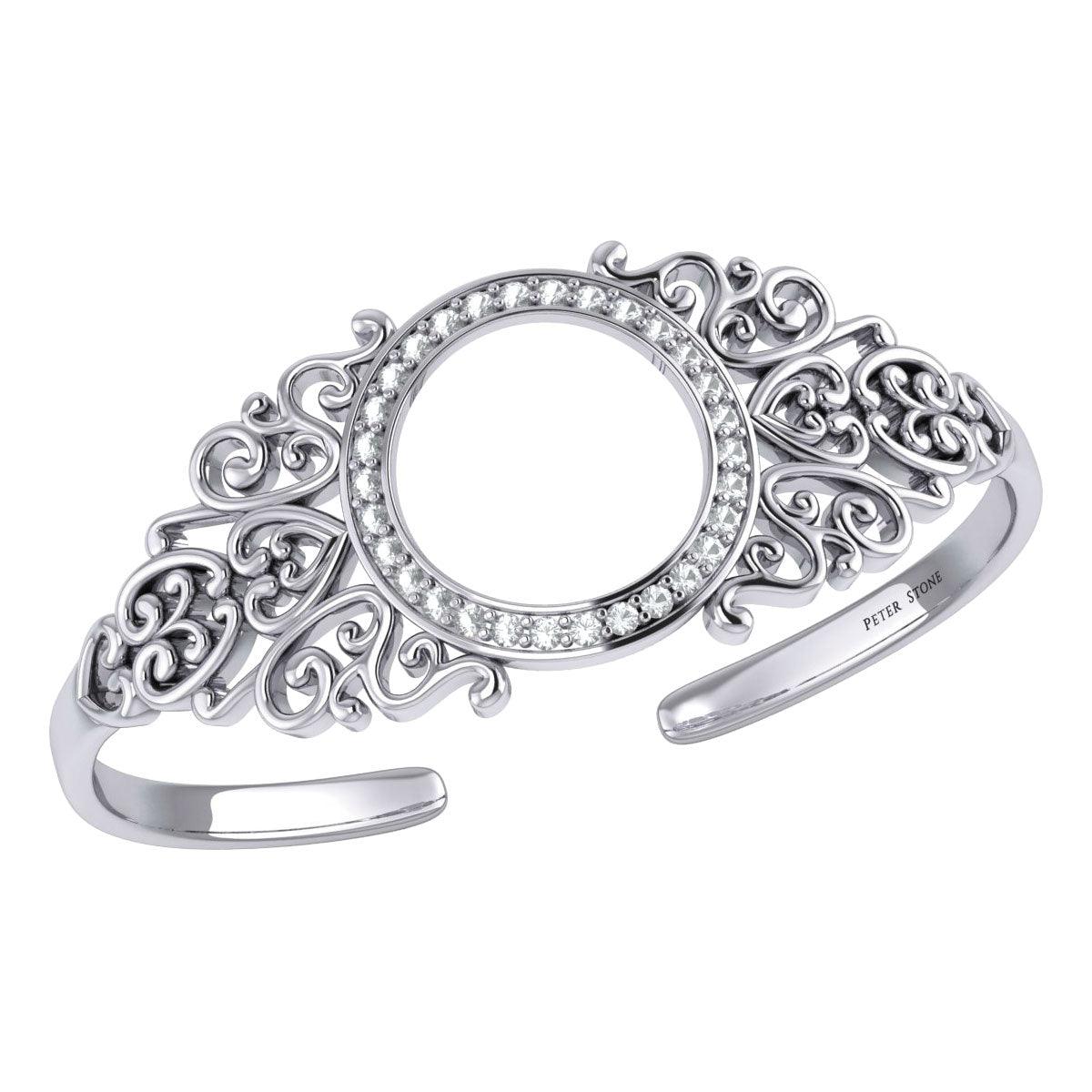 Treasured Memories are Kept in BreeZee Antique Design Silver Bangle TBA136 - Jewelry