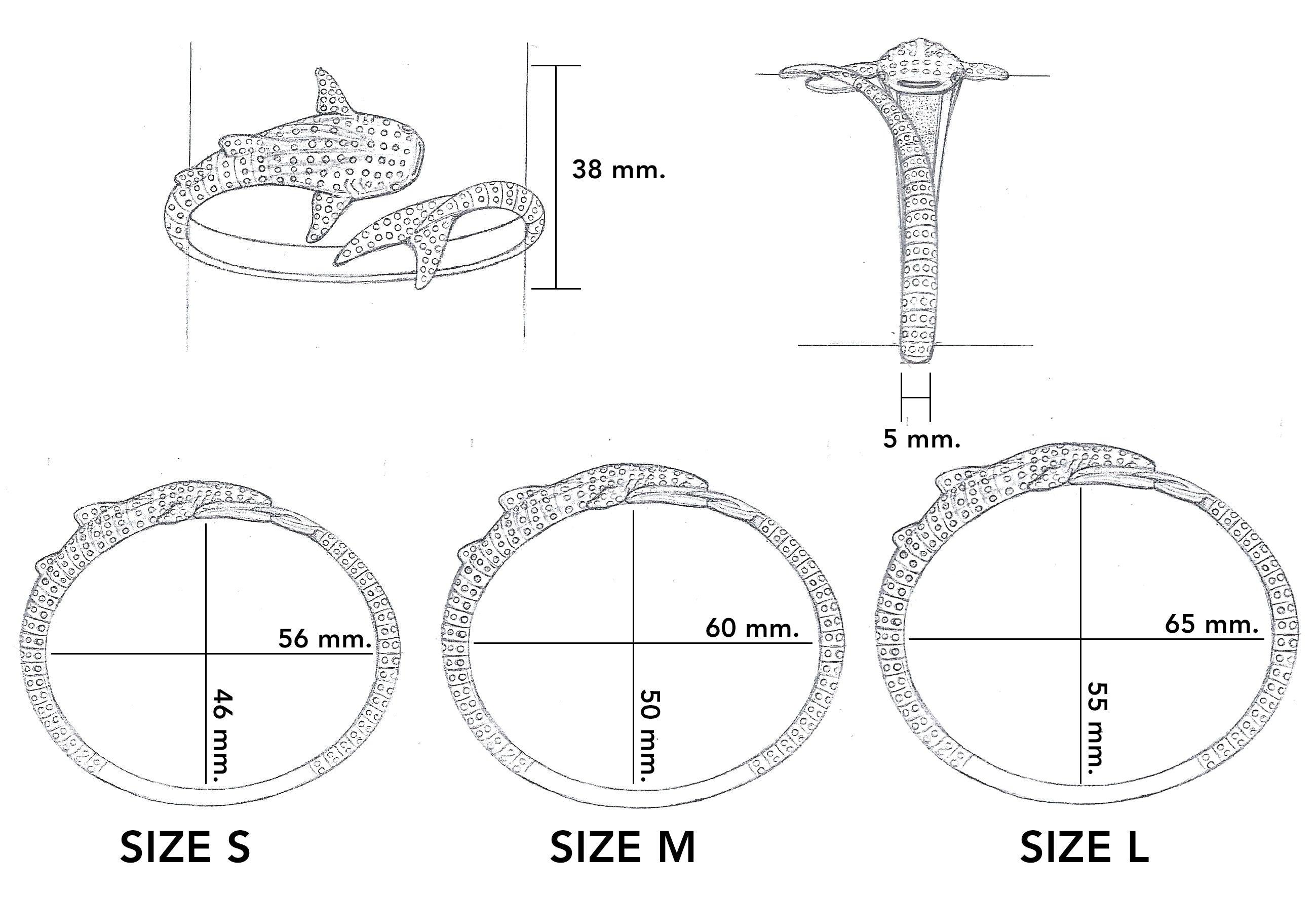 Whale Shark Sterling Silver Cuff Bracelet TBA188 - Jewelry