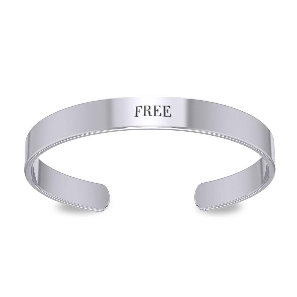 Small Silver Cuff Bracelet Words That Matter TBA194 - Jewelry