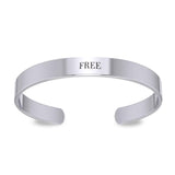 Small Silver Cuff Bracelet Words That Matter TBA194 - Jewelry