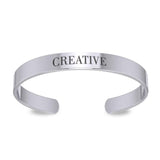 Small Silver Cuff Bracelet Words That Matter TBA194 - Jewelry