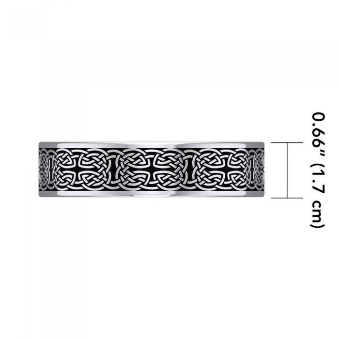 Large Celtic Knotwork Sterling Silver Cuff Bracelet TBA209 - Jewelry