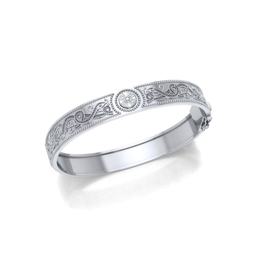 Small Silver Celtic Bangle with open lock TBA212 - Jewelry