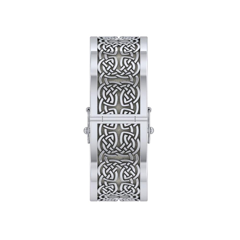 Large Silver Elegance Solid Celtic Knot Bangle with open lock TBA213 - Jewelry