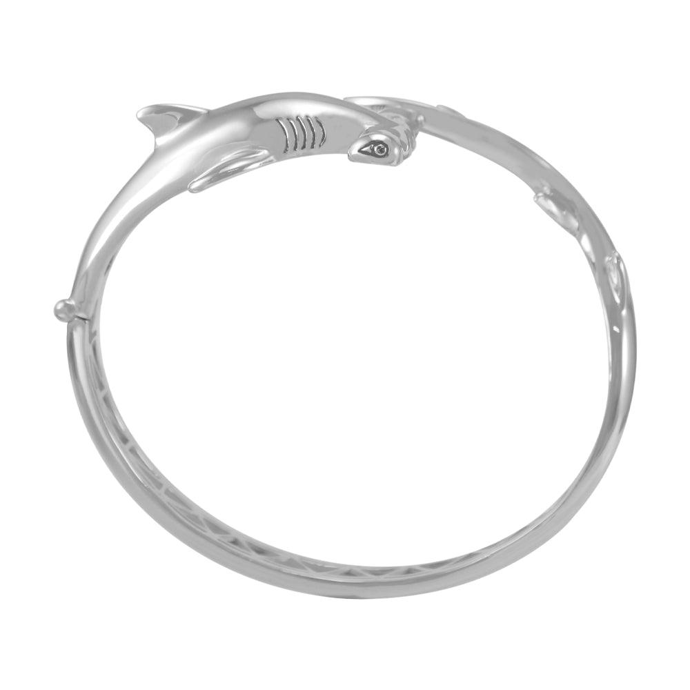 Hammerhead Shark Silver Cuff Bracelet with open lock TBA221 - Jewelry