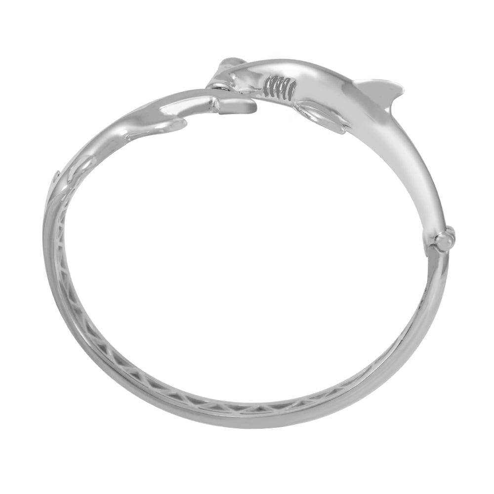 Hammerhead Shark Silver Cuff Bracelet with open lock TBA221 - Jewelry