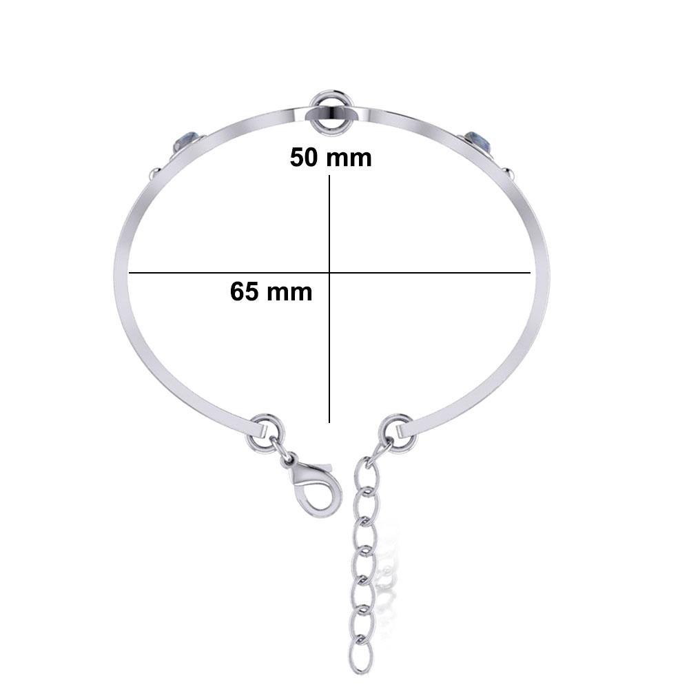 Goddess Silver Cuff Bracelet with Gemstone TBA271 - Jewelry