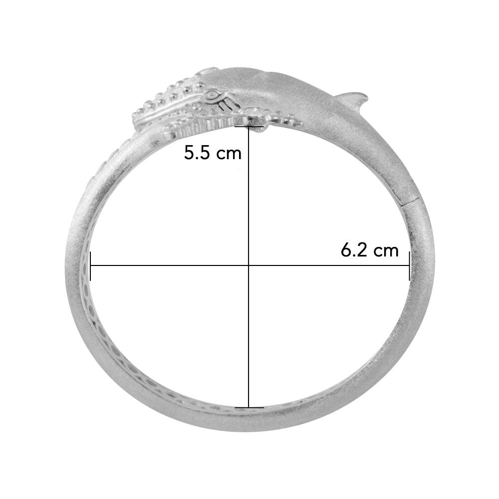 A gift of solitude Sterling Silver Humpback Whale Silver Cuff Bracelet TBA273 - Jewelry