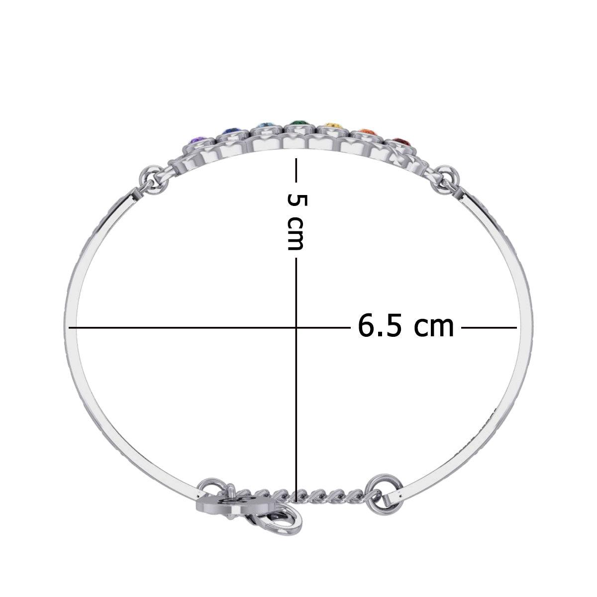 Celtic Silver Bracelet with Chakra Gemstones and Astrology Symbols TBA286 - Jewelry