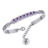 Celtic Silver Bracelet with Chakra Gemstones and Astrology Symbols TBA286 - Jewelry
