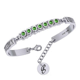 Celtic Silver Bracelet with Chakra Gemstones and Astrology Symbols TBA286 - Jewelry
