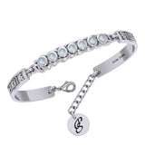 Celtic Silver Bracelet with Chakra Gemstones and Astrology Symbols TBA286 - Jewelry