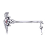 Great Horned Owl with Crescent Moon and Celtic Heart Silver Cuff Bracelet TBA290 - Jewelry