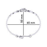 Great Horned Owl with Crescent Moon and Celtic Heart Silver Cuff Bracelet TBA290 - Jewelry