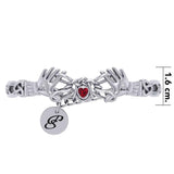 Celtic Knotwork Japanese Ayatori Love Silver Cuff Bracelet with Gem TBA296 - Jewelry