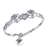 Celtic Knotwork Japanese Ayatori Love Silver Cuff Bracelet with Gem TBA296 - Jewelry