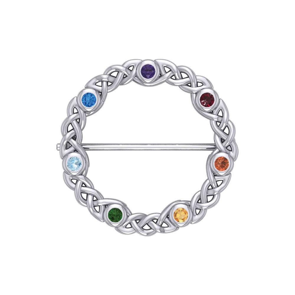 Chakra Celtic Silver Brooch TBC161 - Jewelry