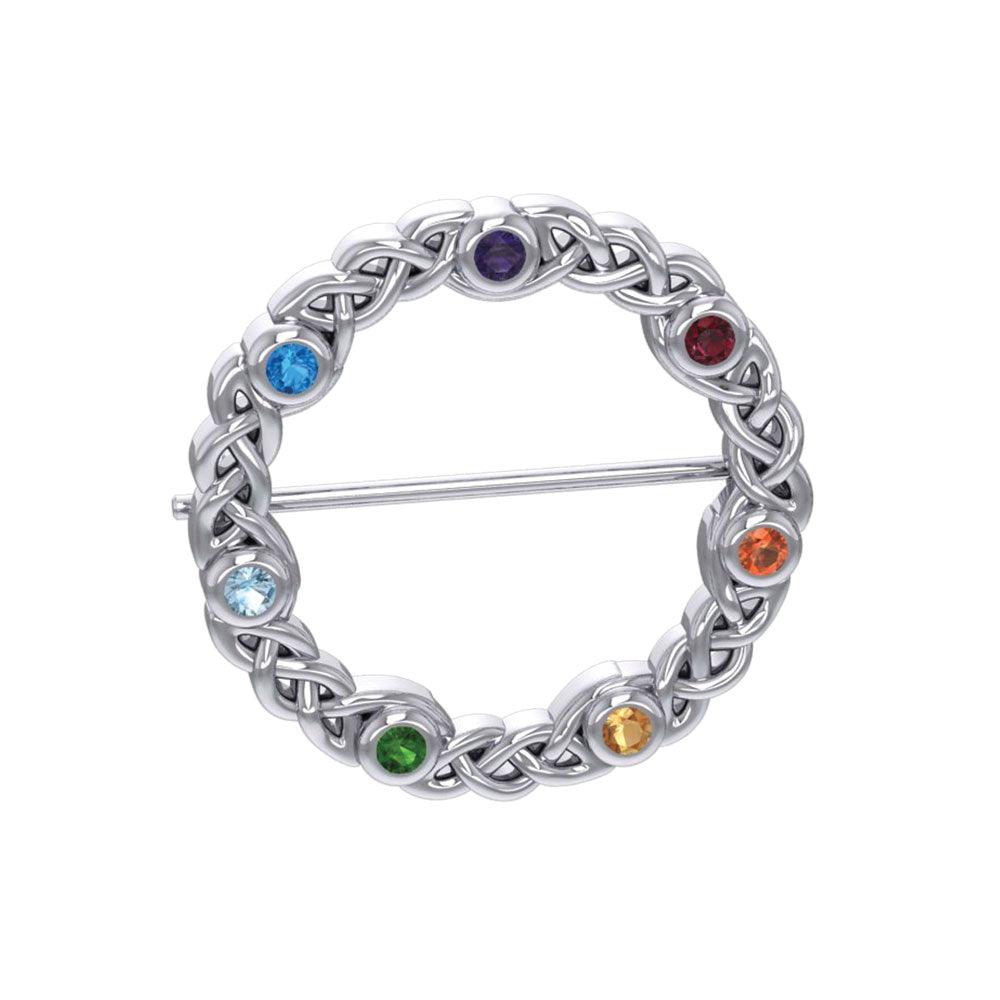 Chakra Celtic Silver Brooch TBC161 - Jewelry